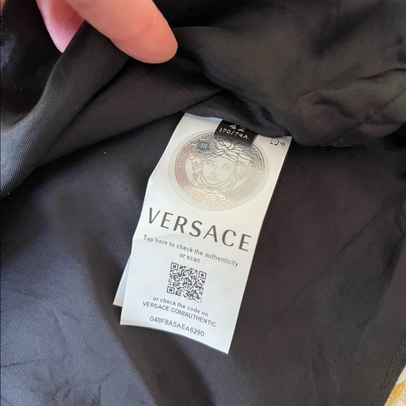 AUTHENTIC Versace Medusa Safety Pin Black Mini Skirt 42 - Picture 11 of 14